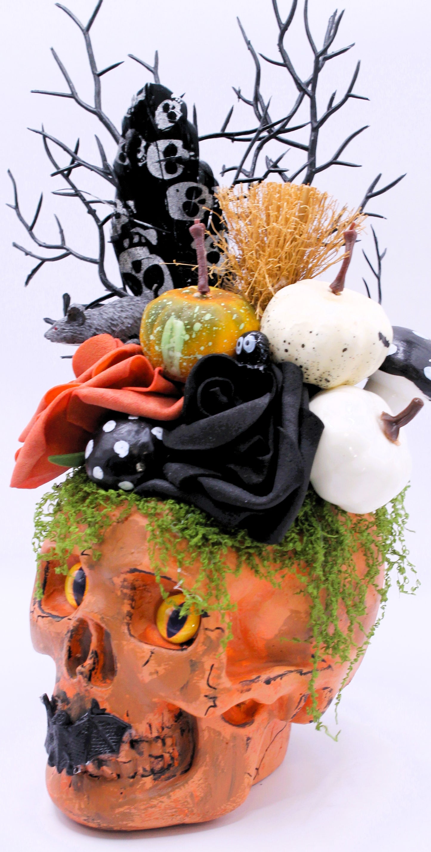 Skull Witch In Bloom Macabre Decor