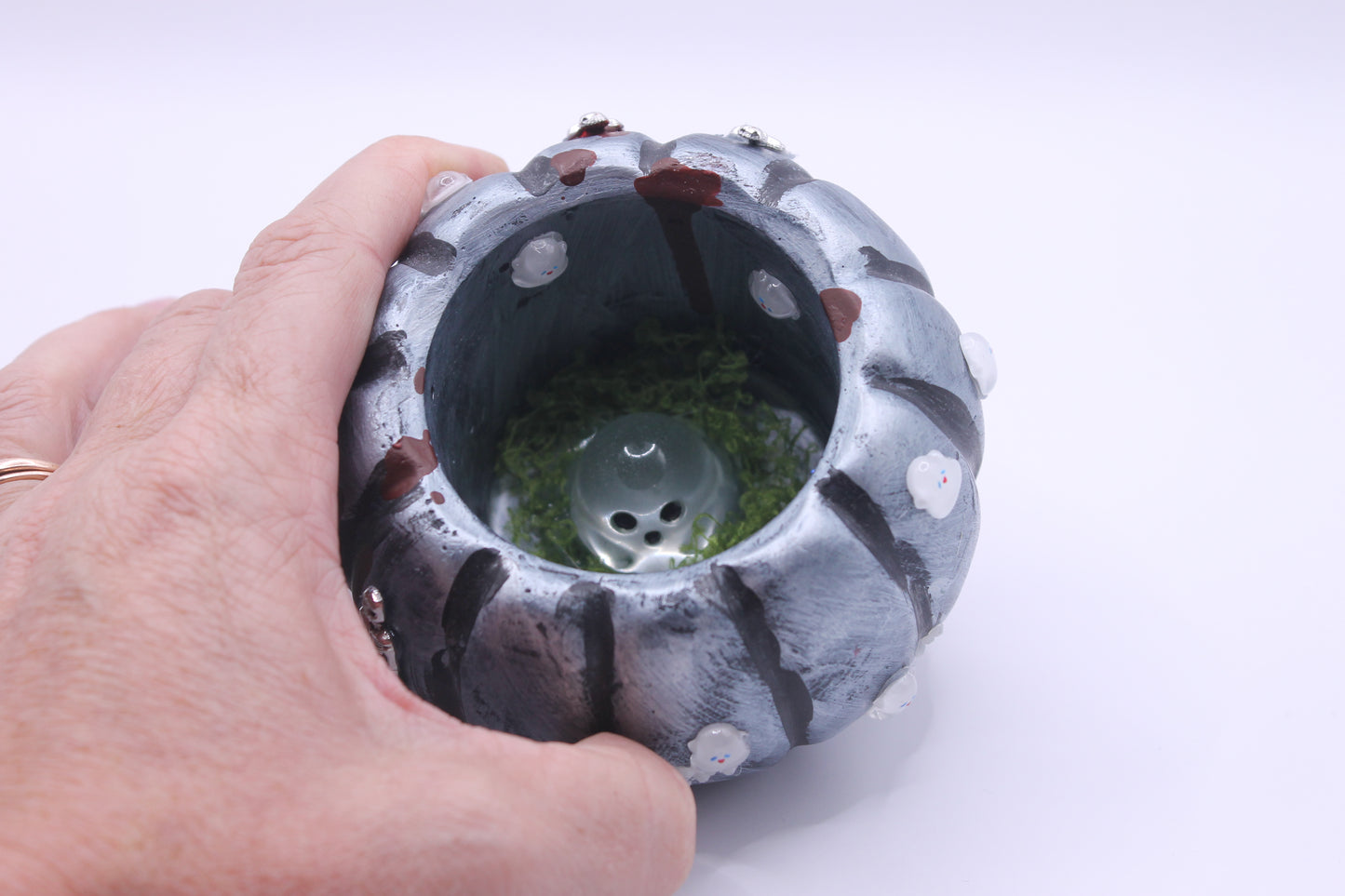 Ghoul Ghourd container with glow in the dark ghost