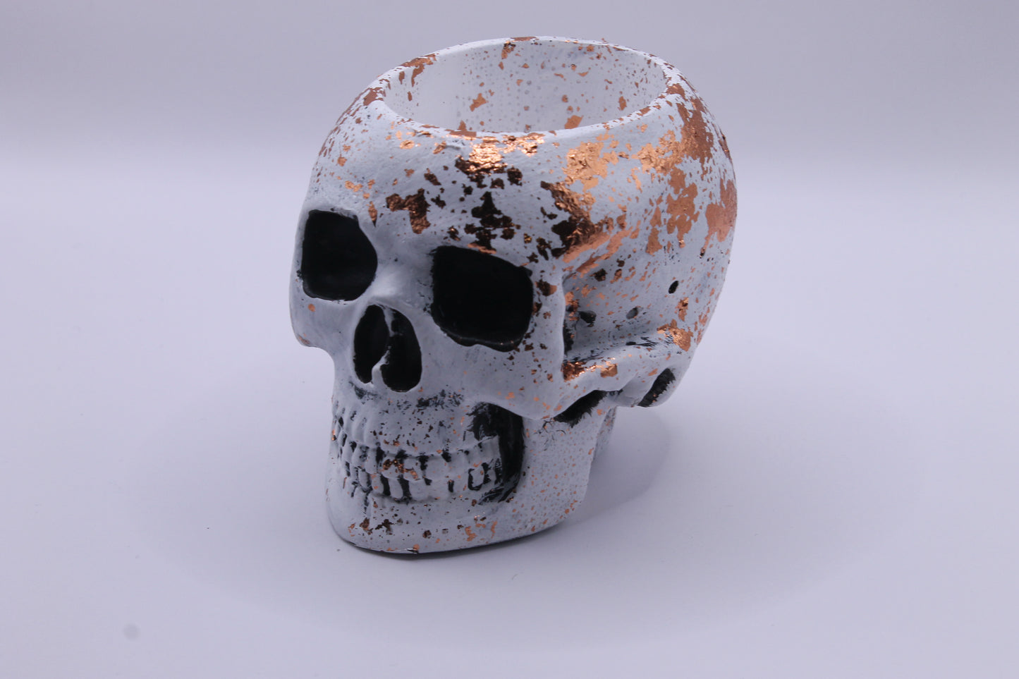 Bronze Decay skull planter