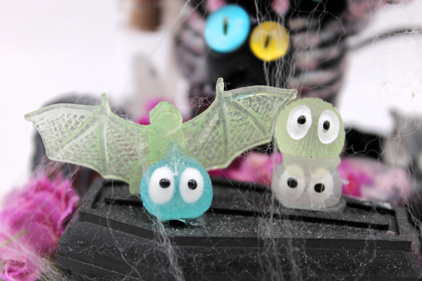 See No Evil Bat Witch Skeleton Decor
