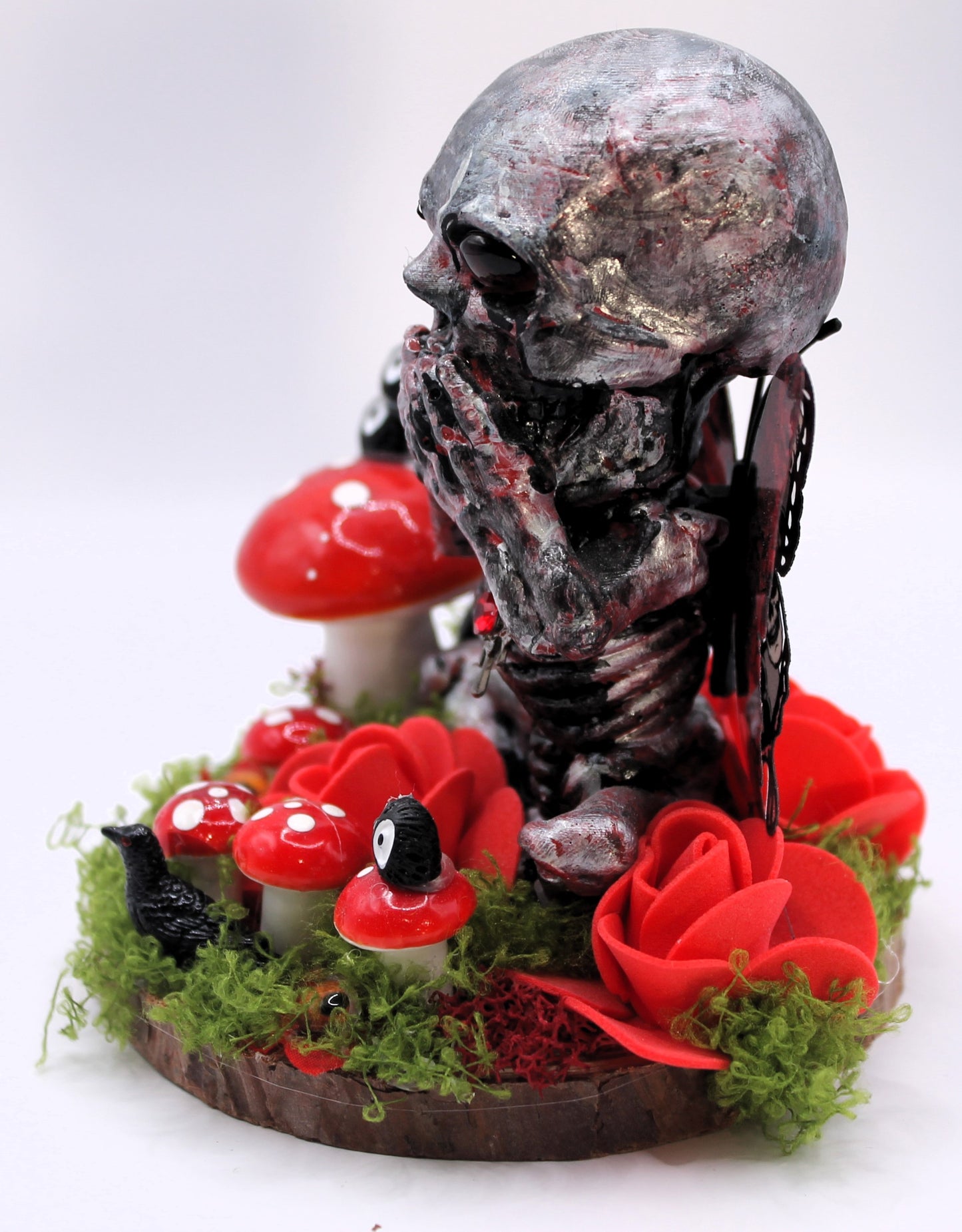 Red Speak No Evil Fae Skeleton Decor