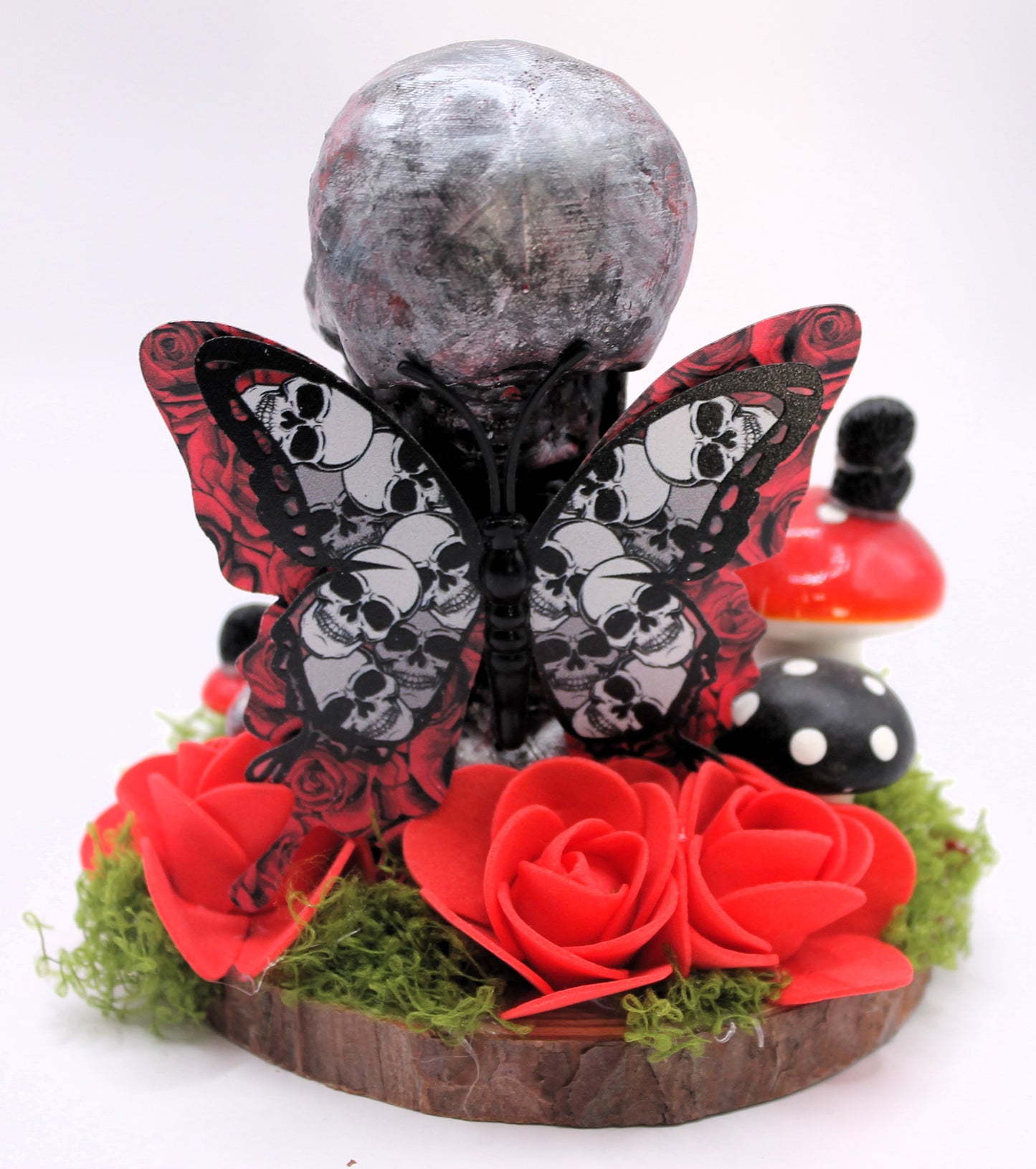 Red Speak No Evil Fae Skeleton Decor