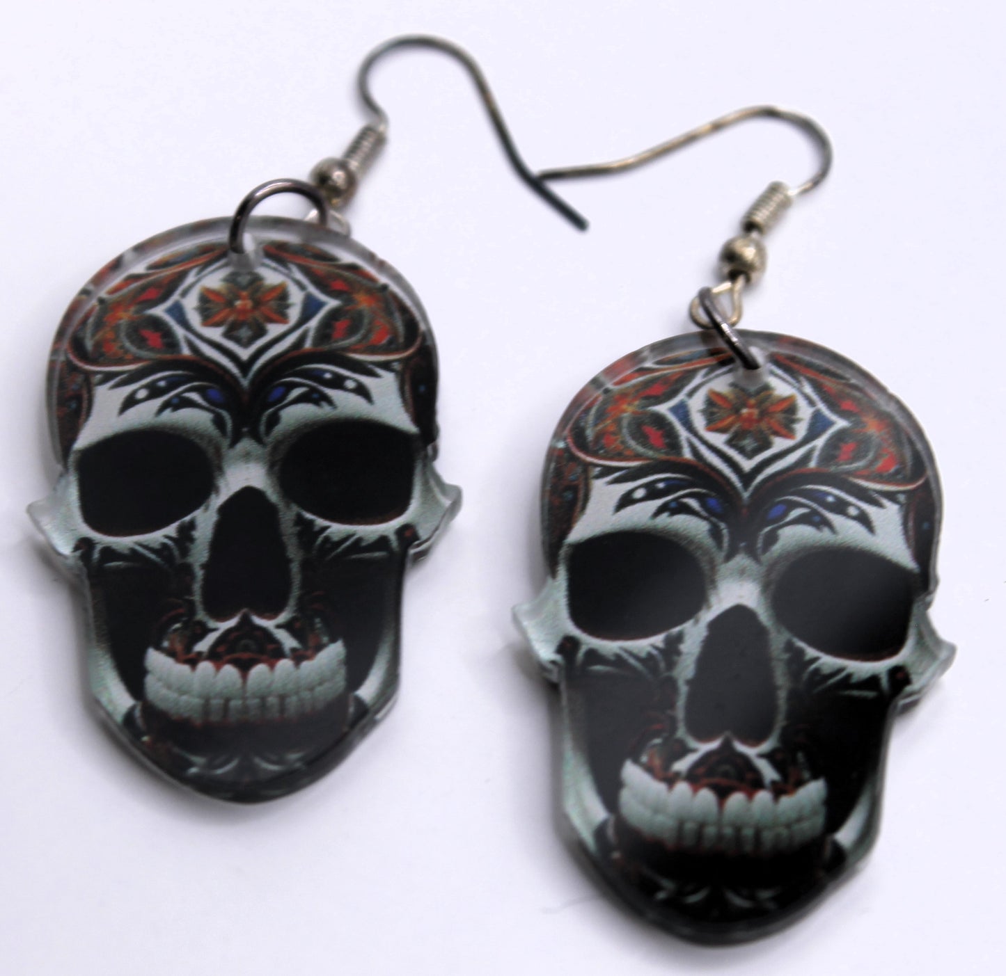 Orange Patterned Shadow Skull
