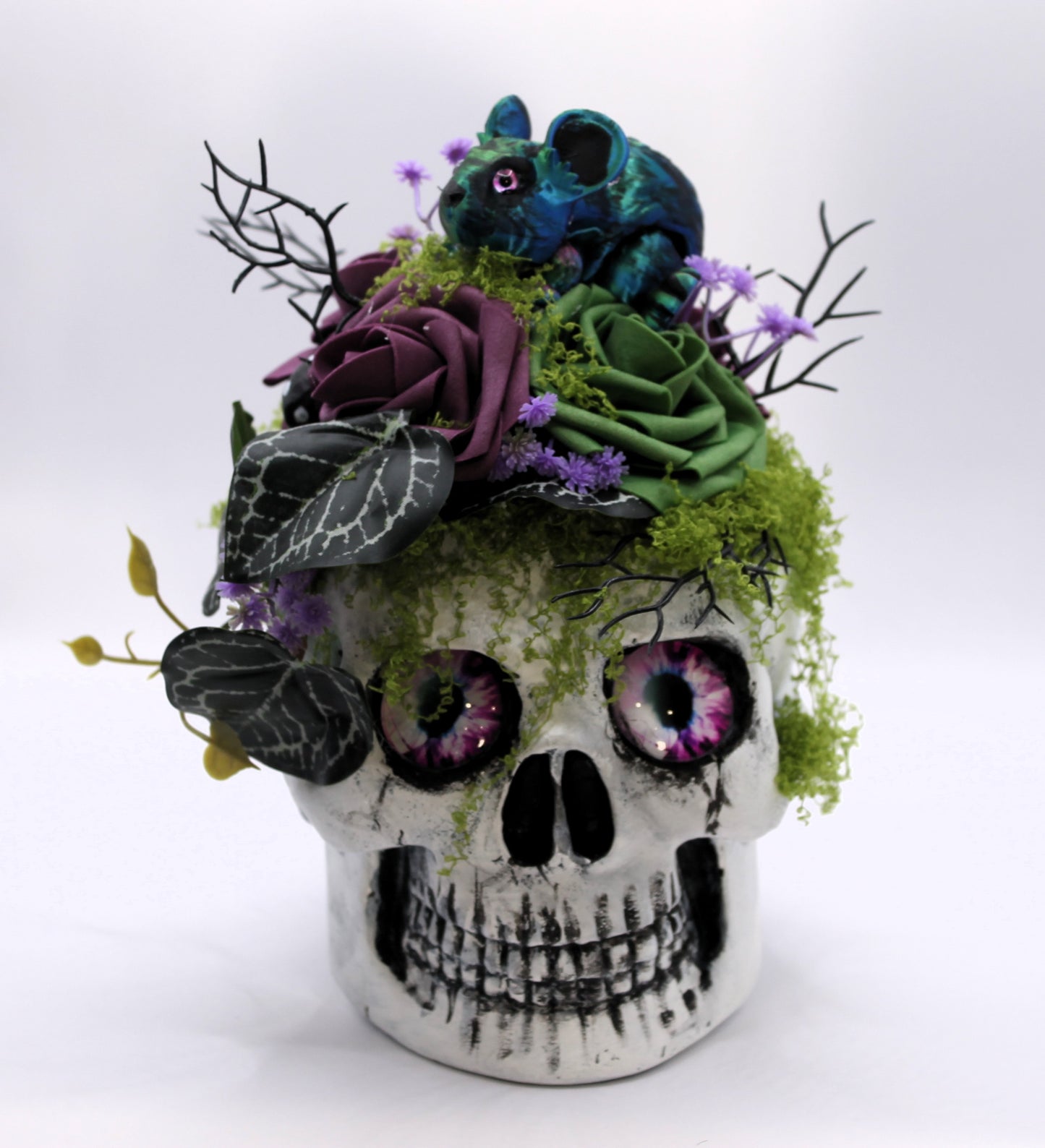 Moss Whispers Skull Decor