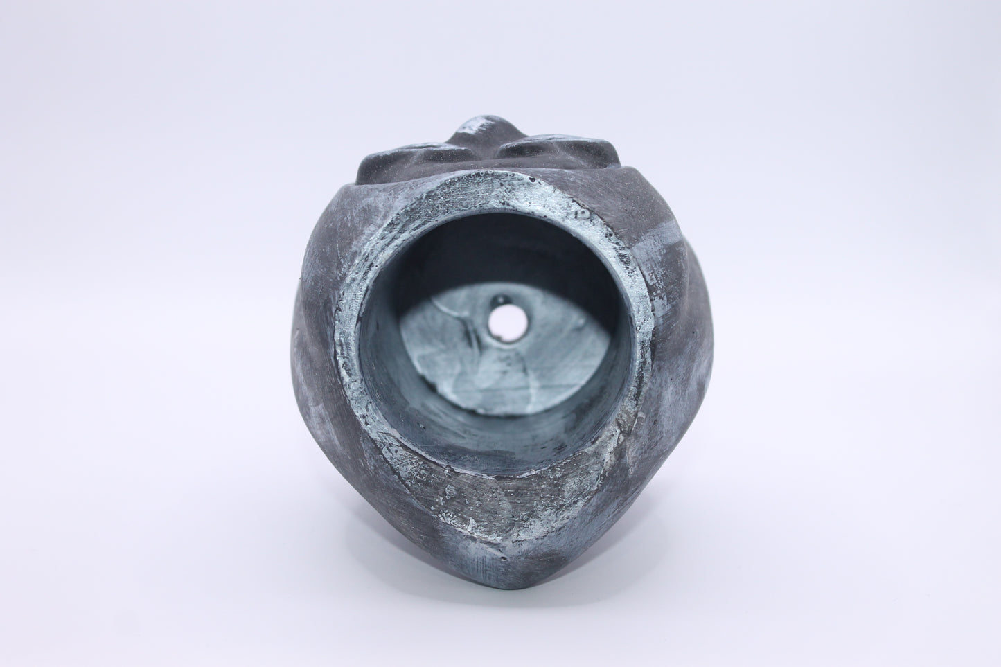 Metallic Silver Ghost Face Planter