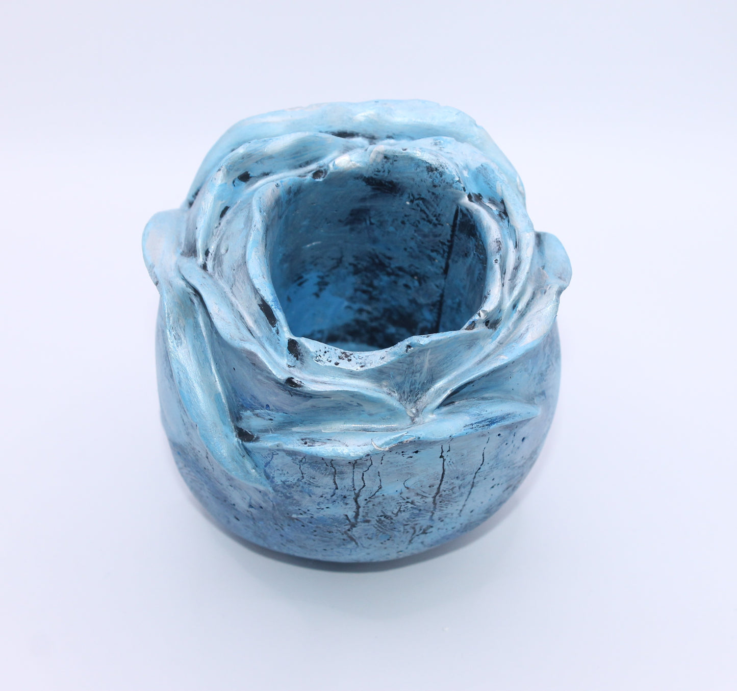 Icy Blue Chill Dreadful Elegance Skull Planter