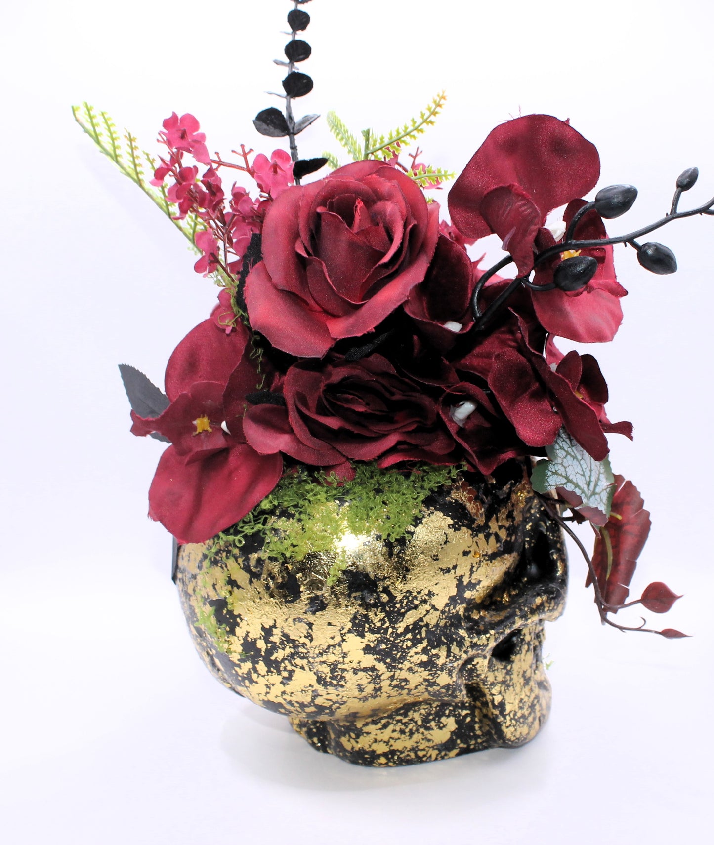 Golden Decay Skull Decor