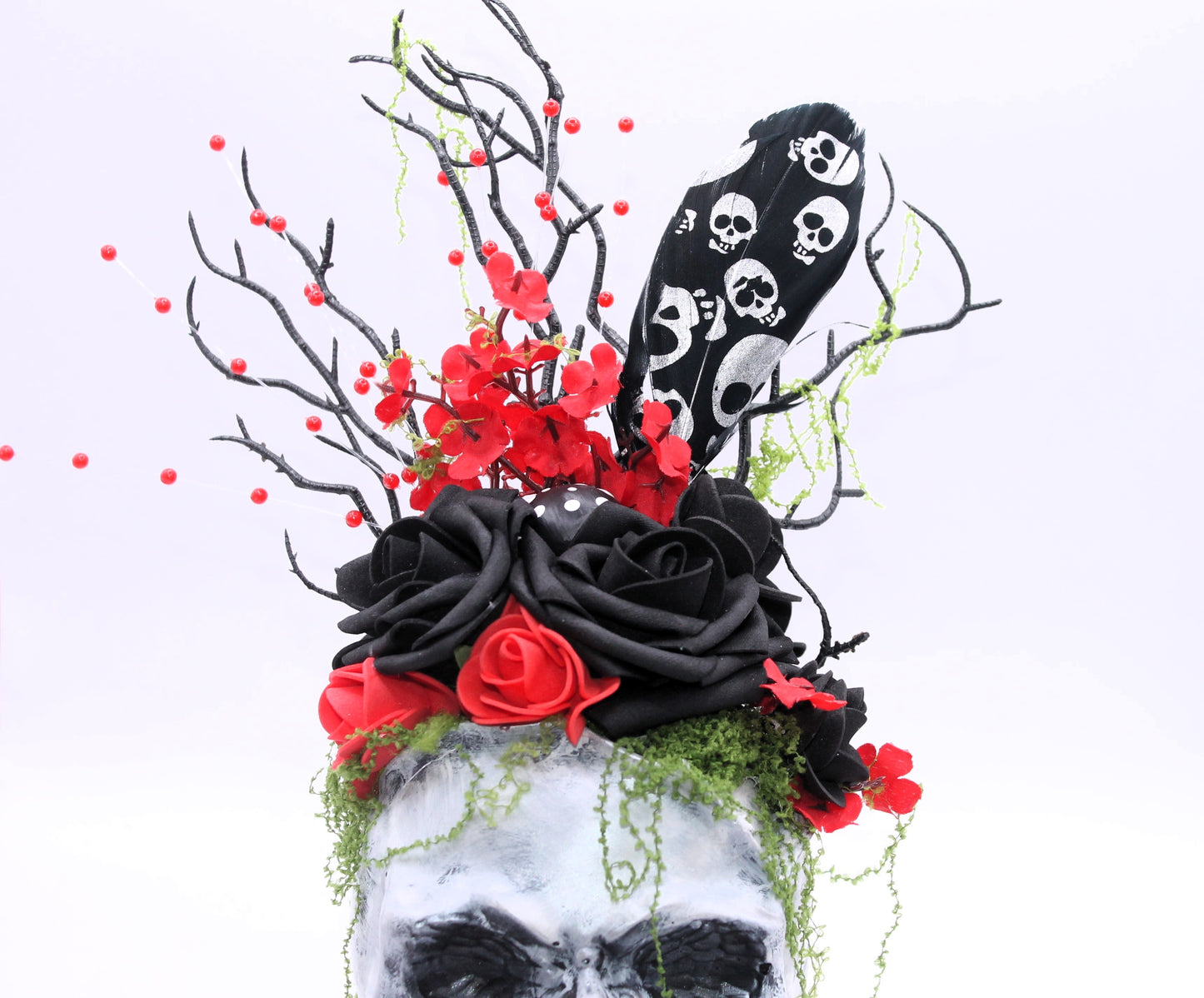 Blood Rose Ritual Skull Decor