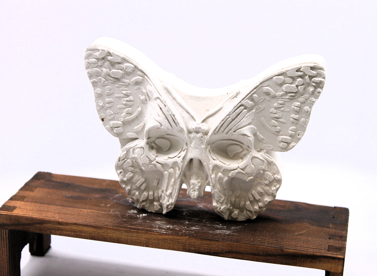 butterfly skull face raw plaster mold