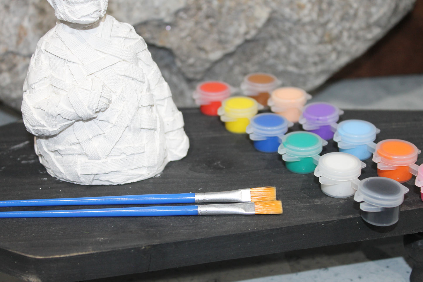 Cursed Relic Mummy raw plaster mold and paints