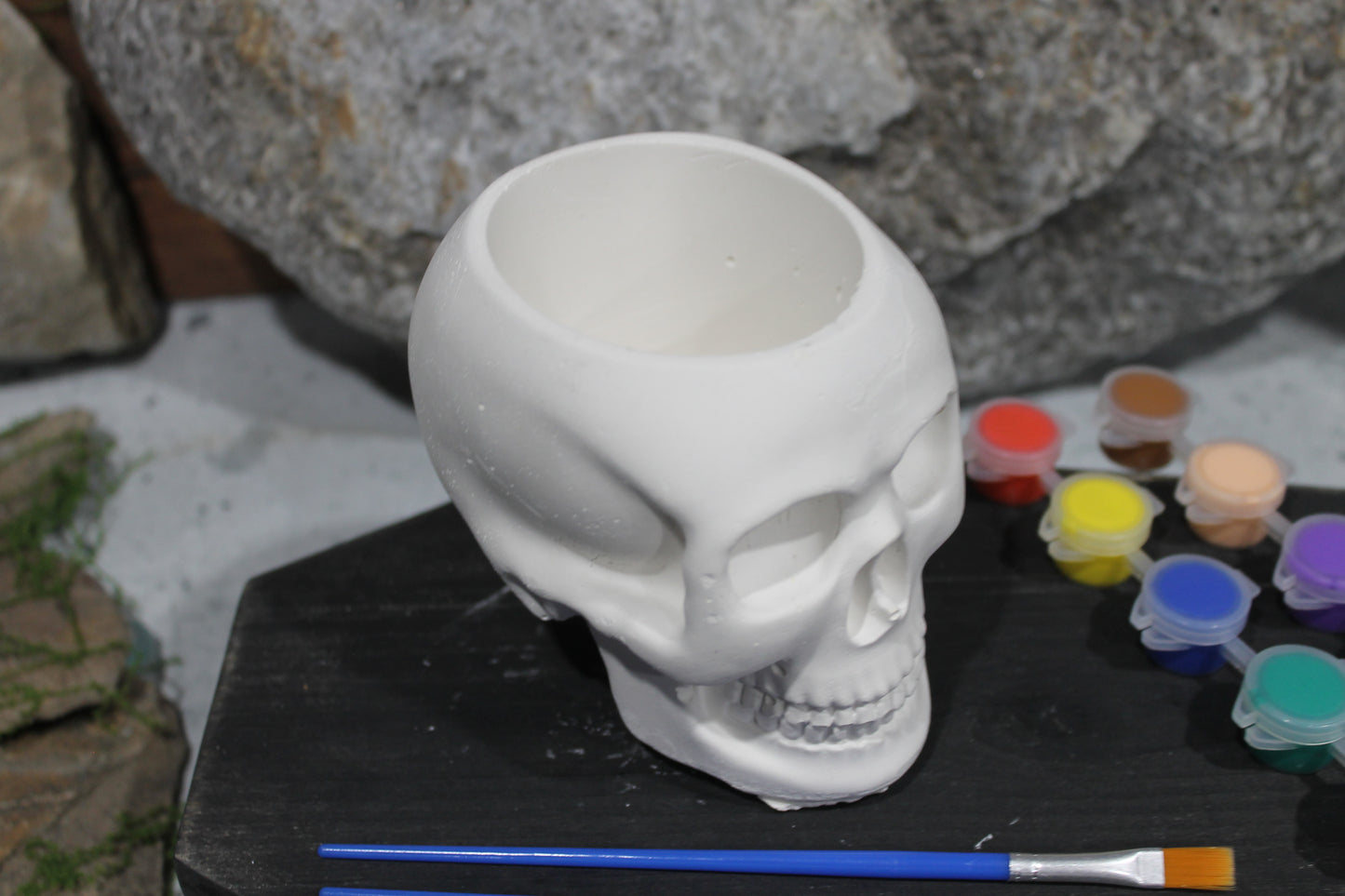 Bone Carve skull plaster planter mold