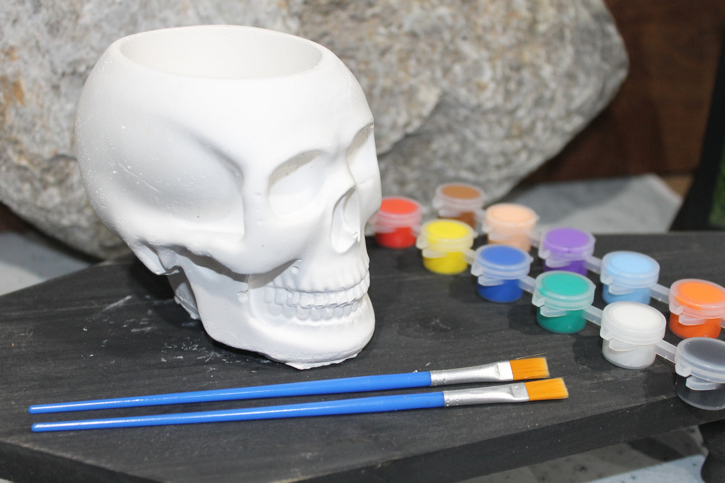 Bone Carve skull plaster planter mold