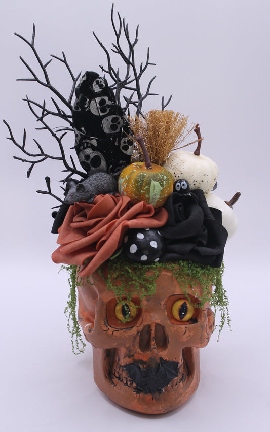Skull Witch In Bloom Macabre Decor