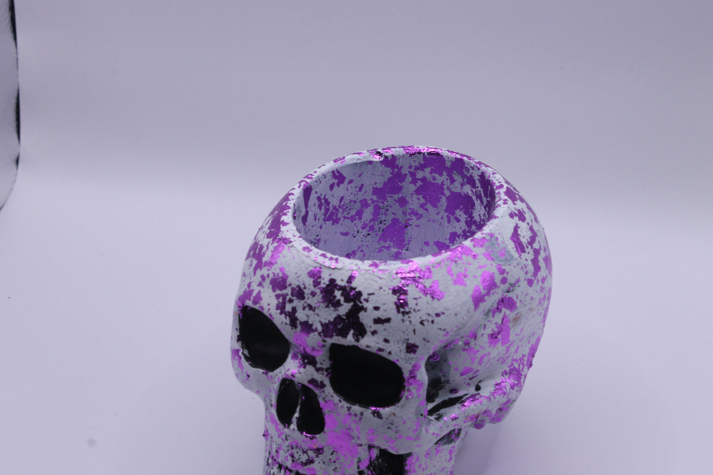 Purple skull planter