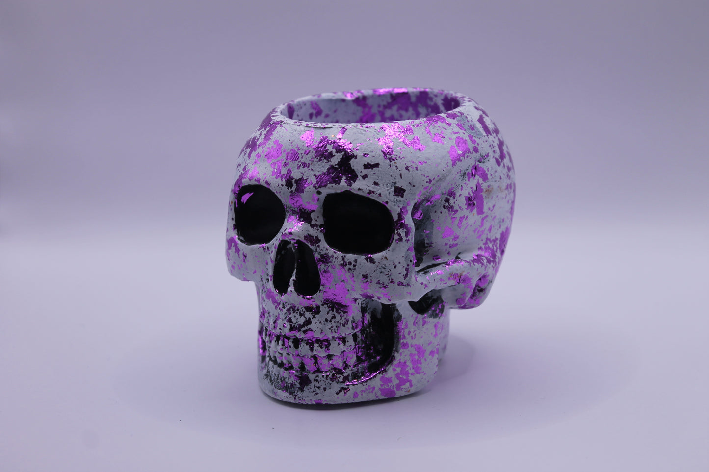 Purple skull planter