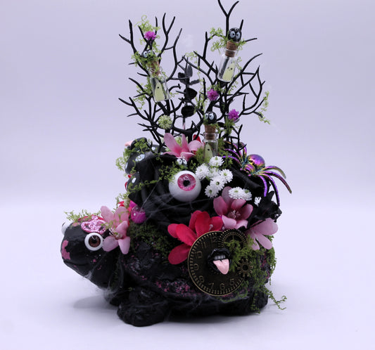 Witching Waddle pink turtle macabre decor