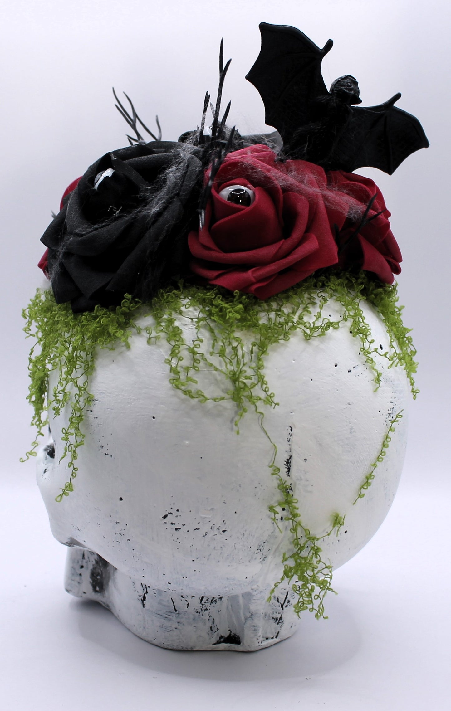 Bat Flower spooky Skull Decor