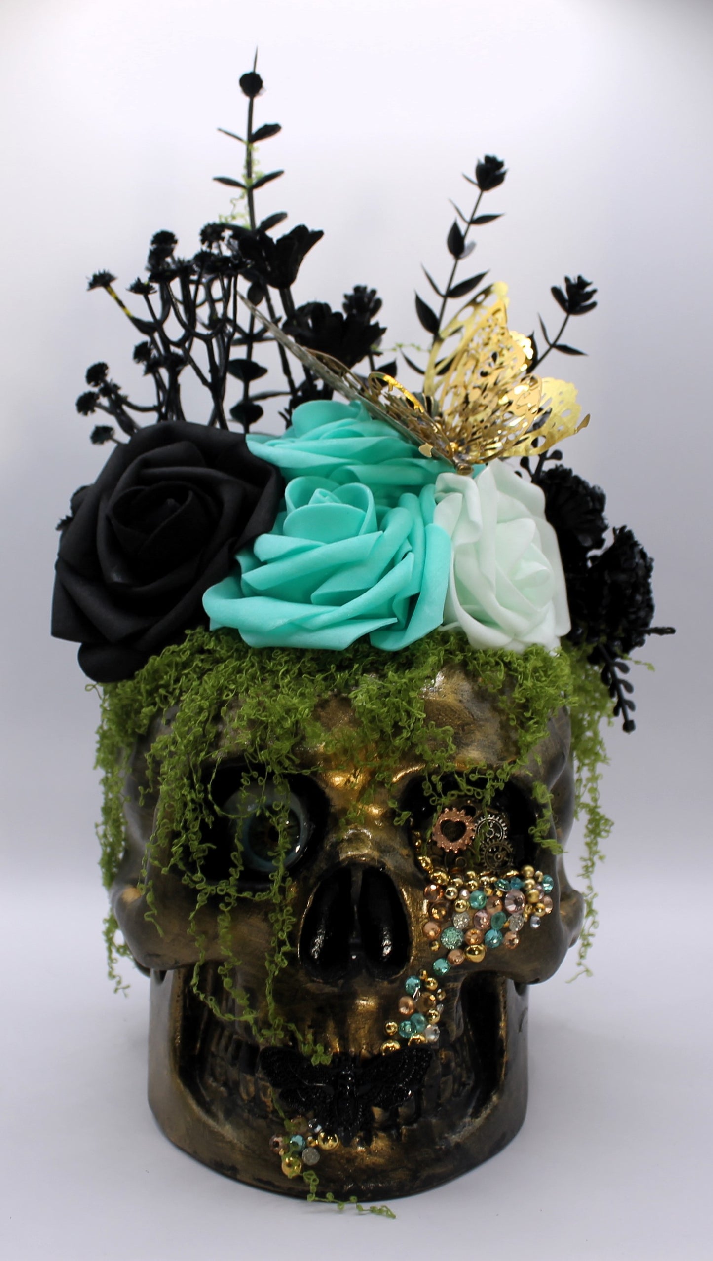 Steampunk Rose Skull Decor