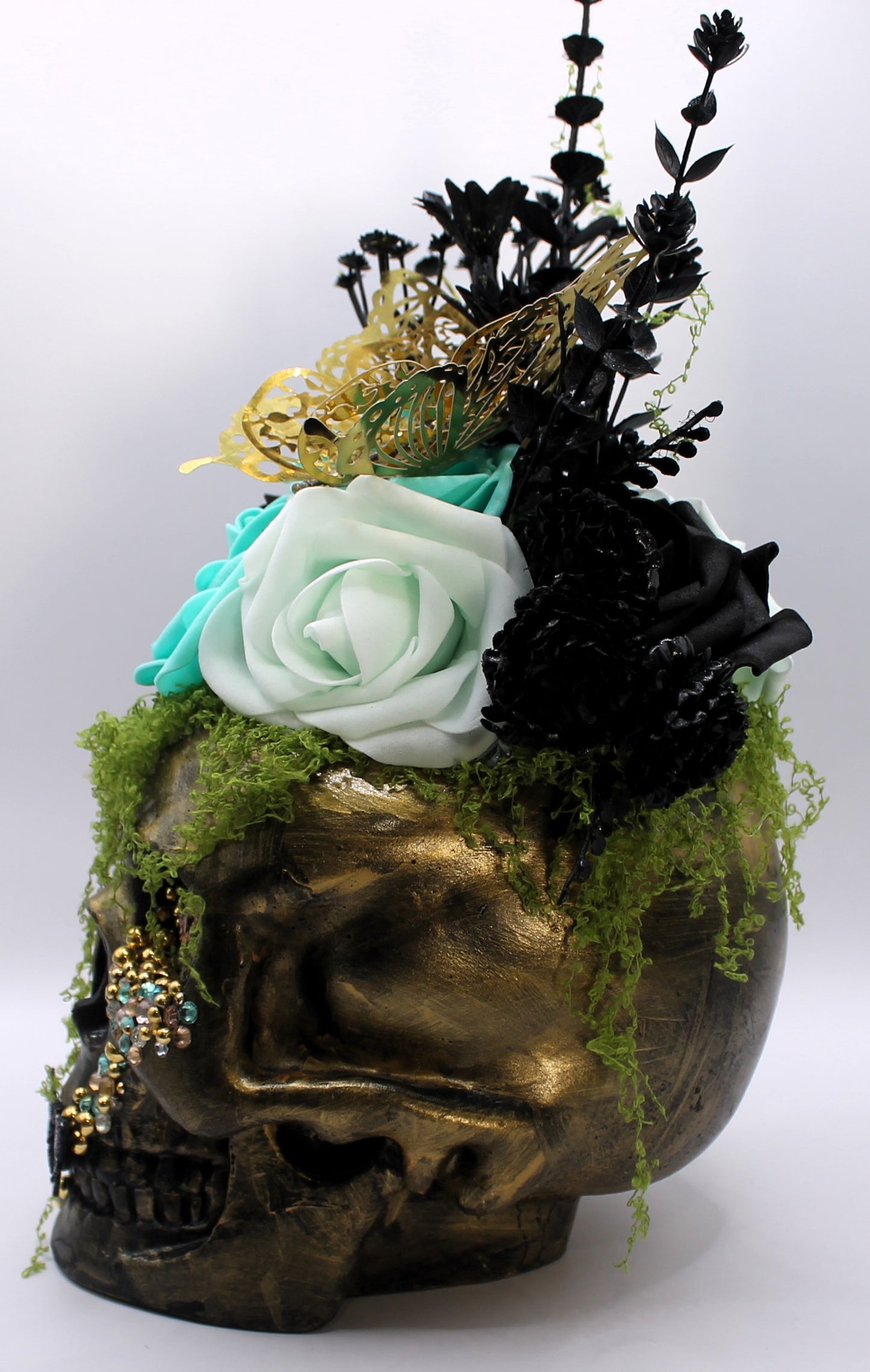 Steampunk Rose Skull Decor