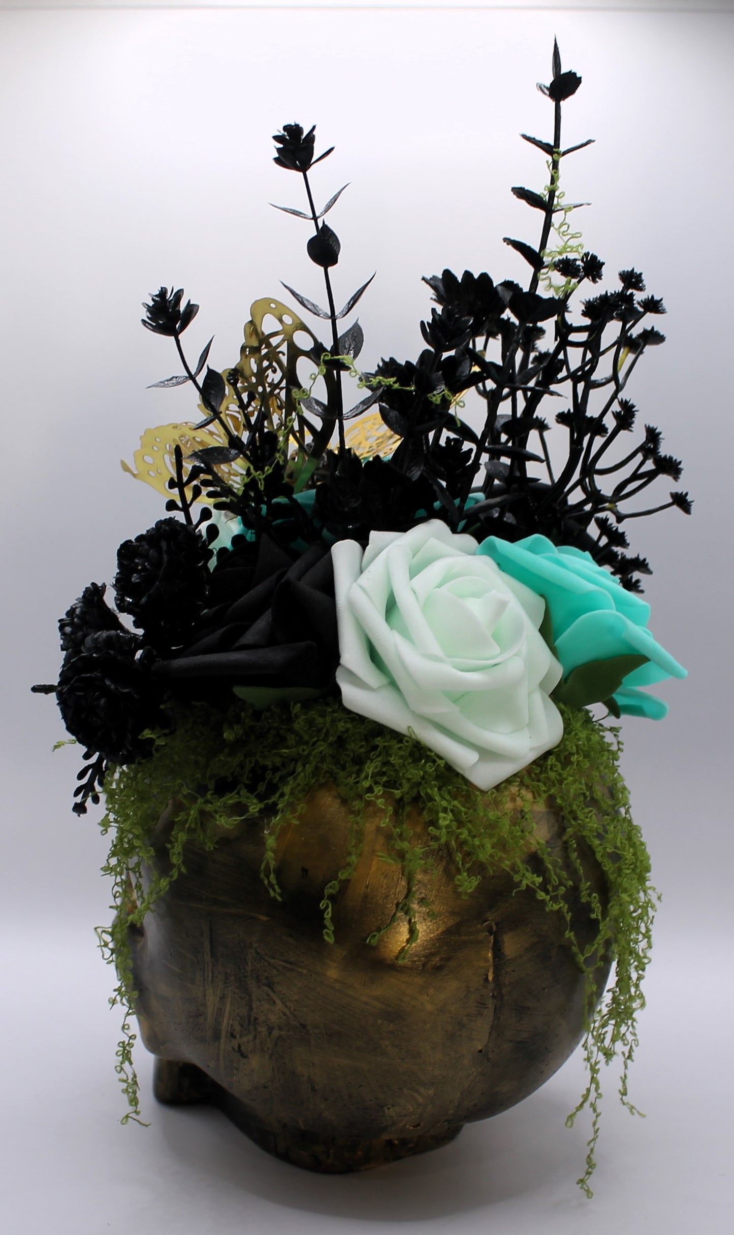 Steampunk Rose Skull Decor
