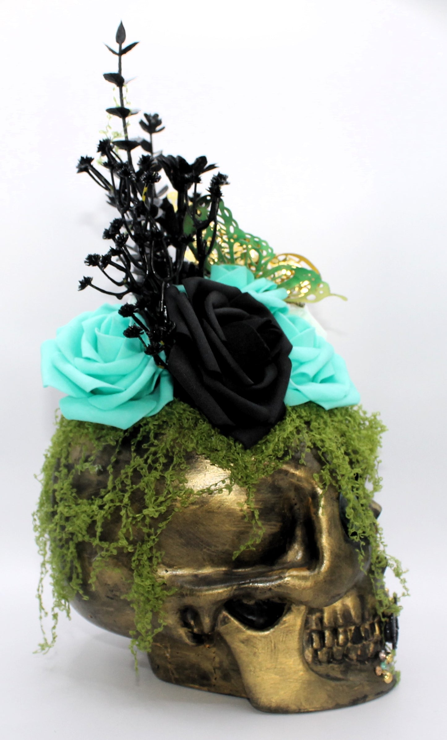 Steampunk Rose Skull Decor