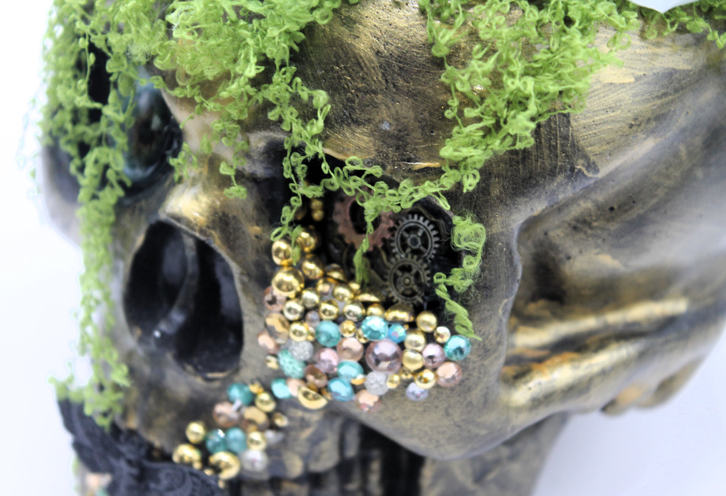 Steampunk Rose Skull Decor
