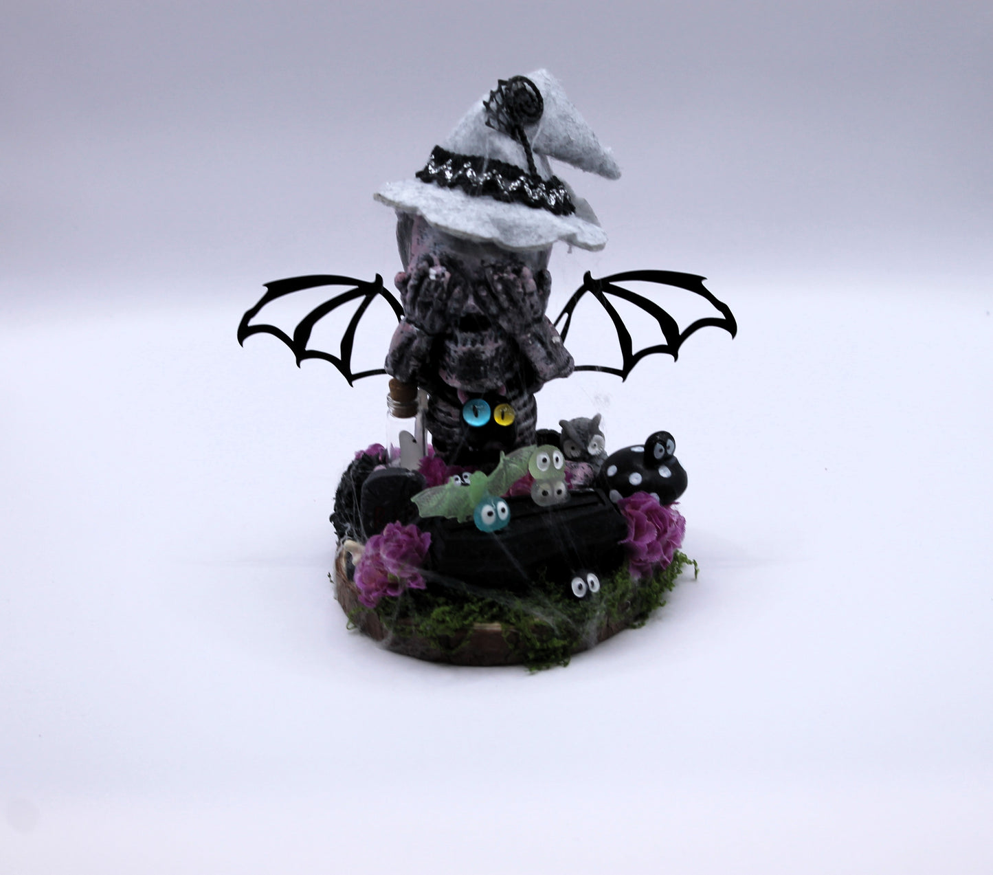 See No Evil Bat Witch Skeleton Decor