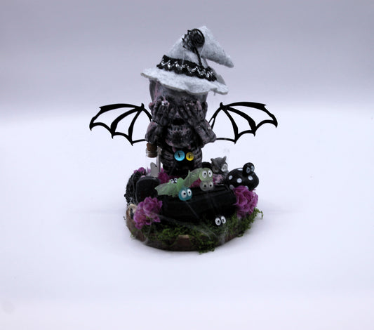 See No Evil Bat Witch Skeleton Decor