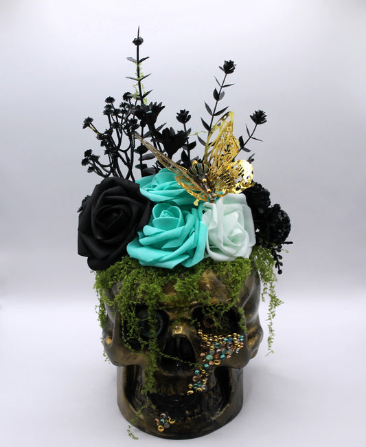 Steampunk Rose Skull Decor