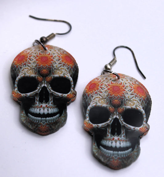 Orange Patterned Skull