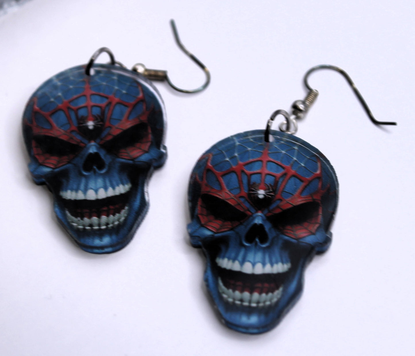 Red and Blue Spider Skull