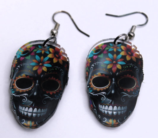 Black Floral Skull