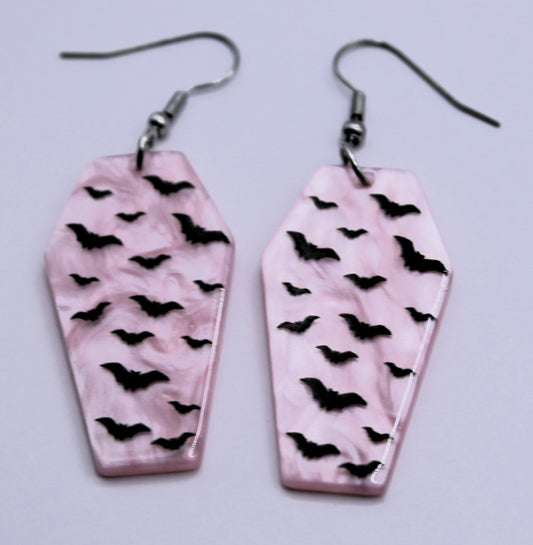Rose Pink Coffins with Bats