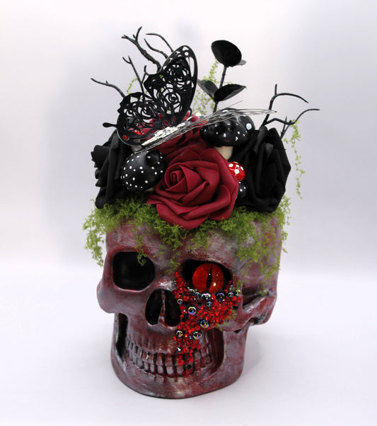 Crimson Gaze Skull Decor