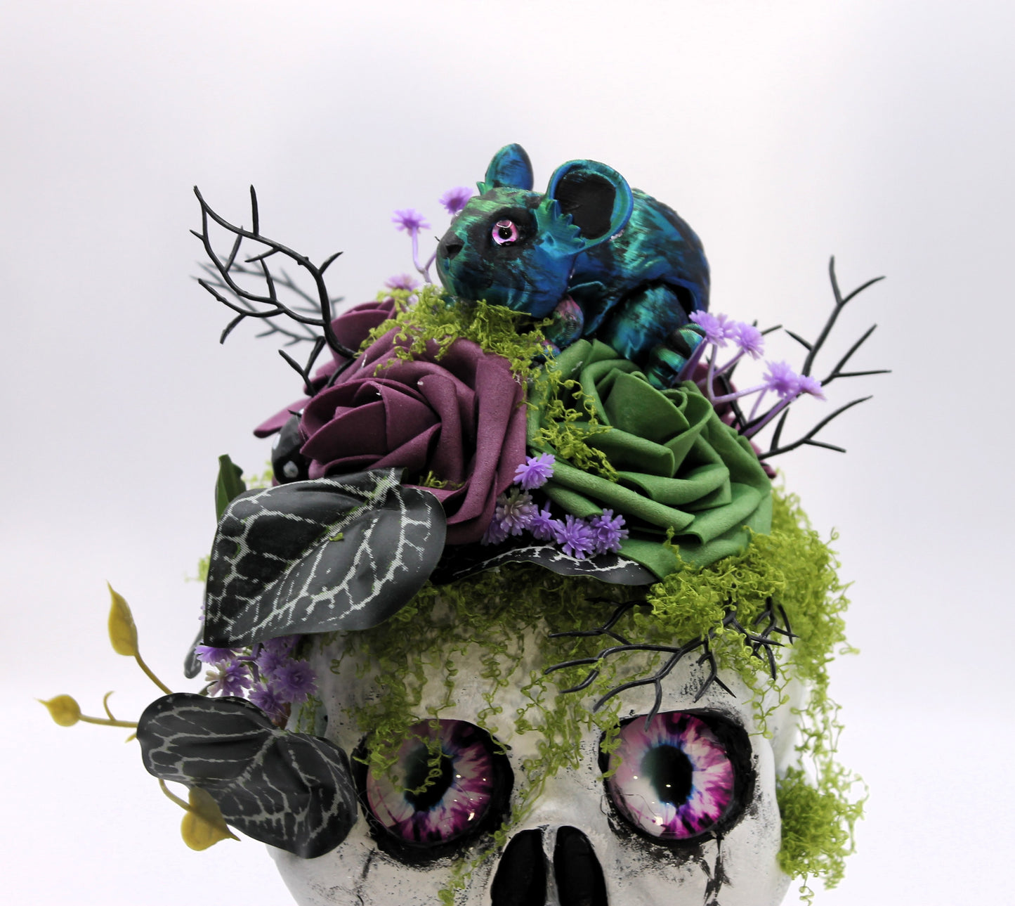 Moss Whispers Skull Decor
