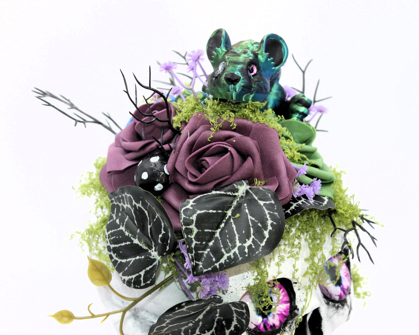 Moss Whispers Skull Decor
