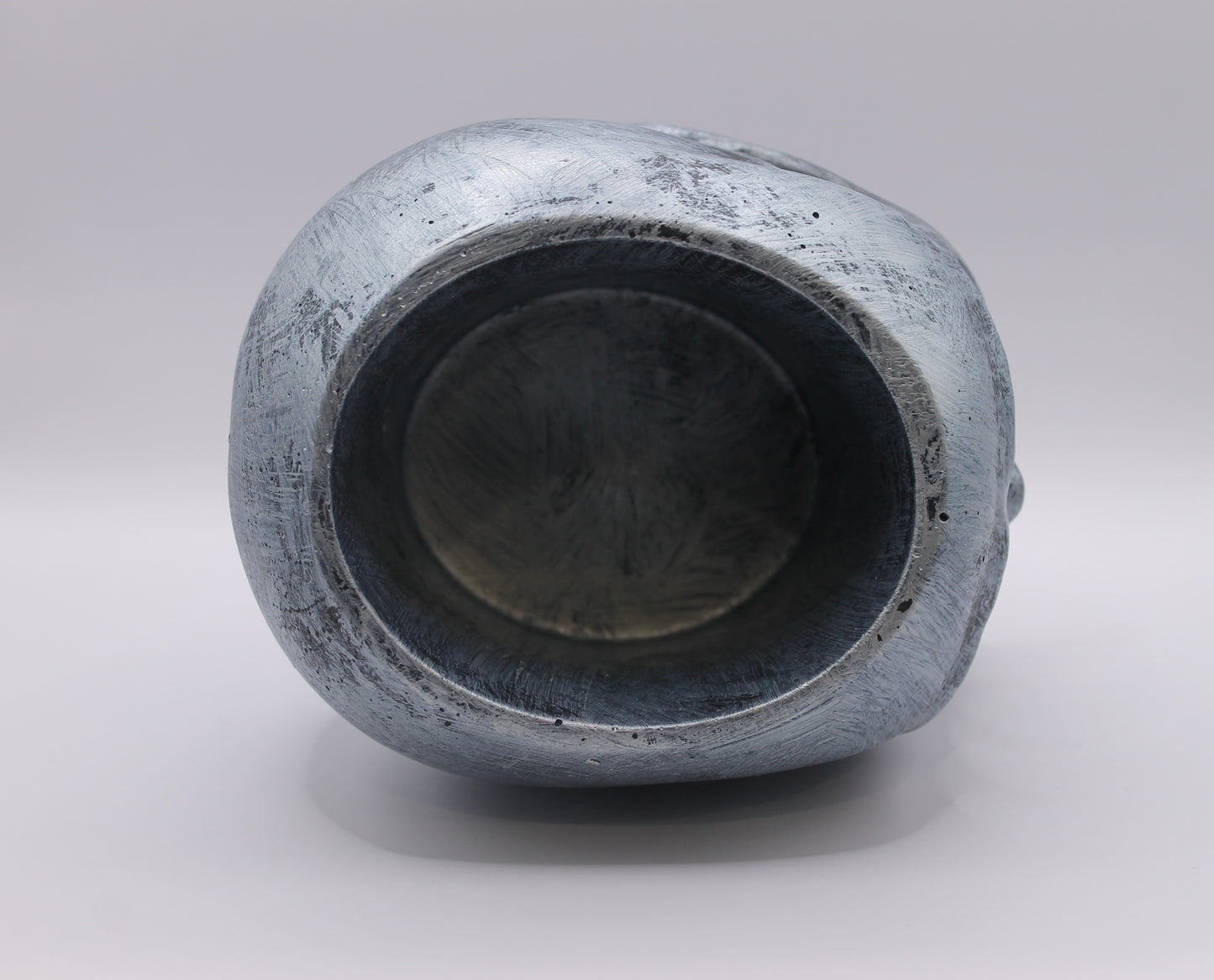 Metallic silver Hollow Skull Planter