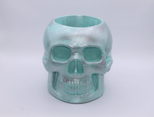 Icy Mint Morbid Majesty skull planter