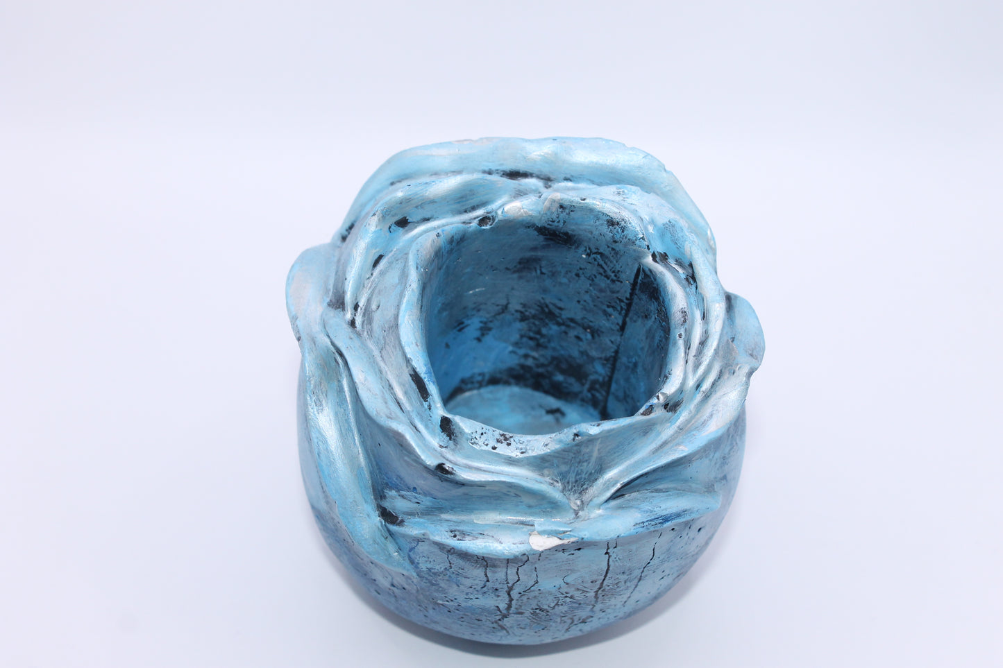 Icy Blue Chill Dreadful Elegance Skull Planter