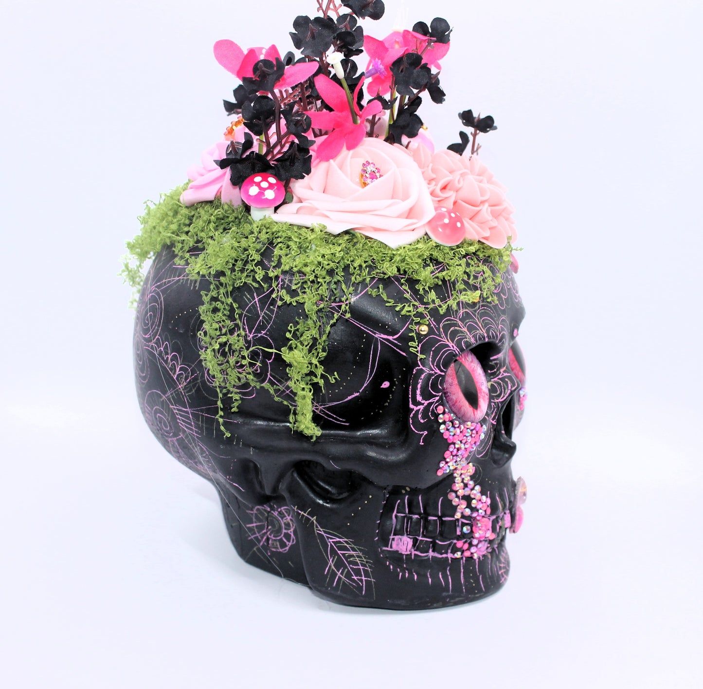 Rose Nocturne Skull Decor