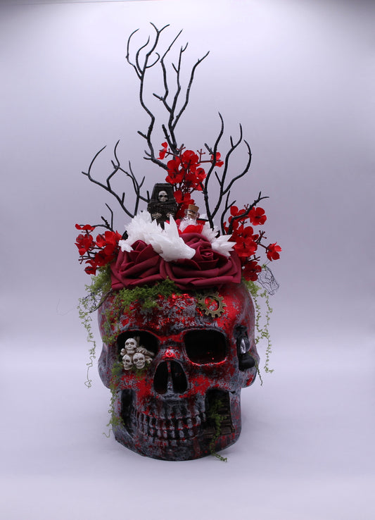 The Mourning Bloom Skull Decor