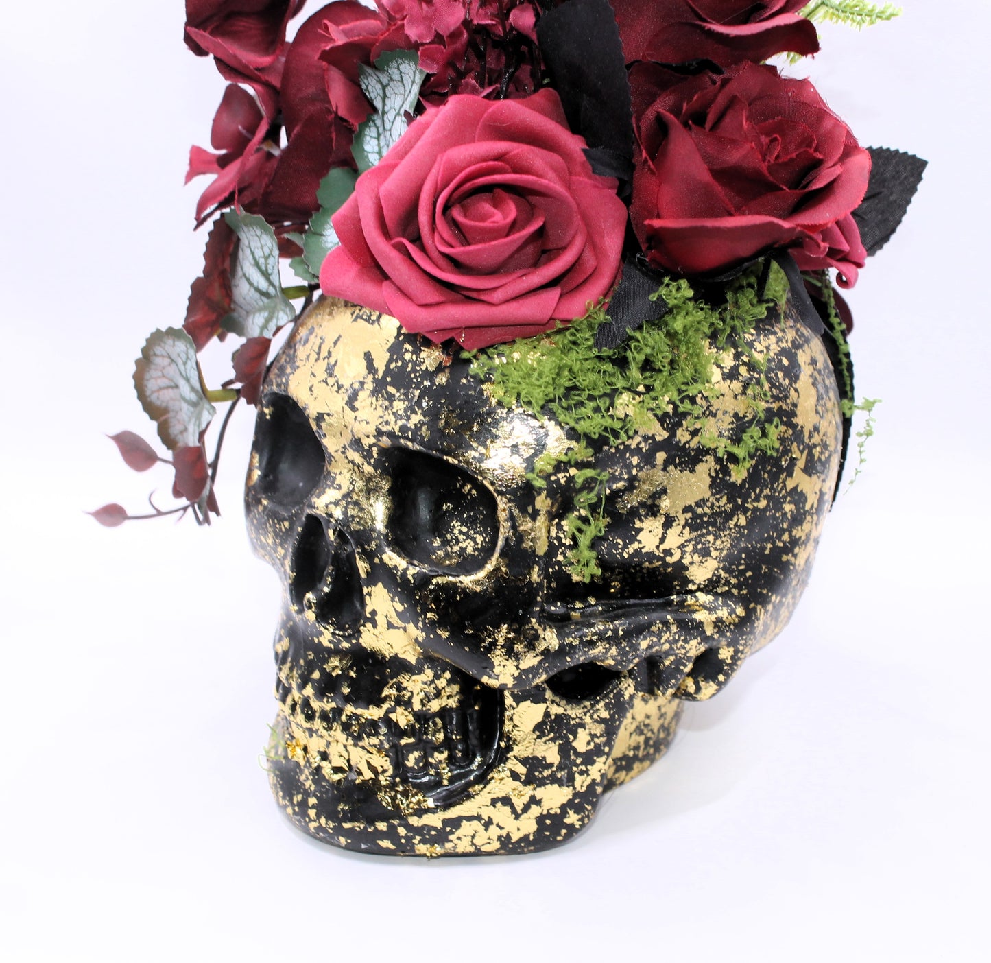 Golden Decay Skull Decor