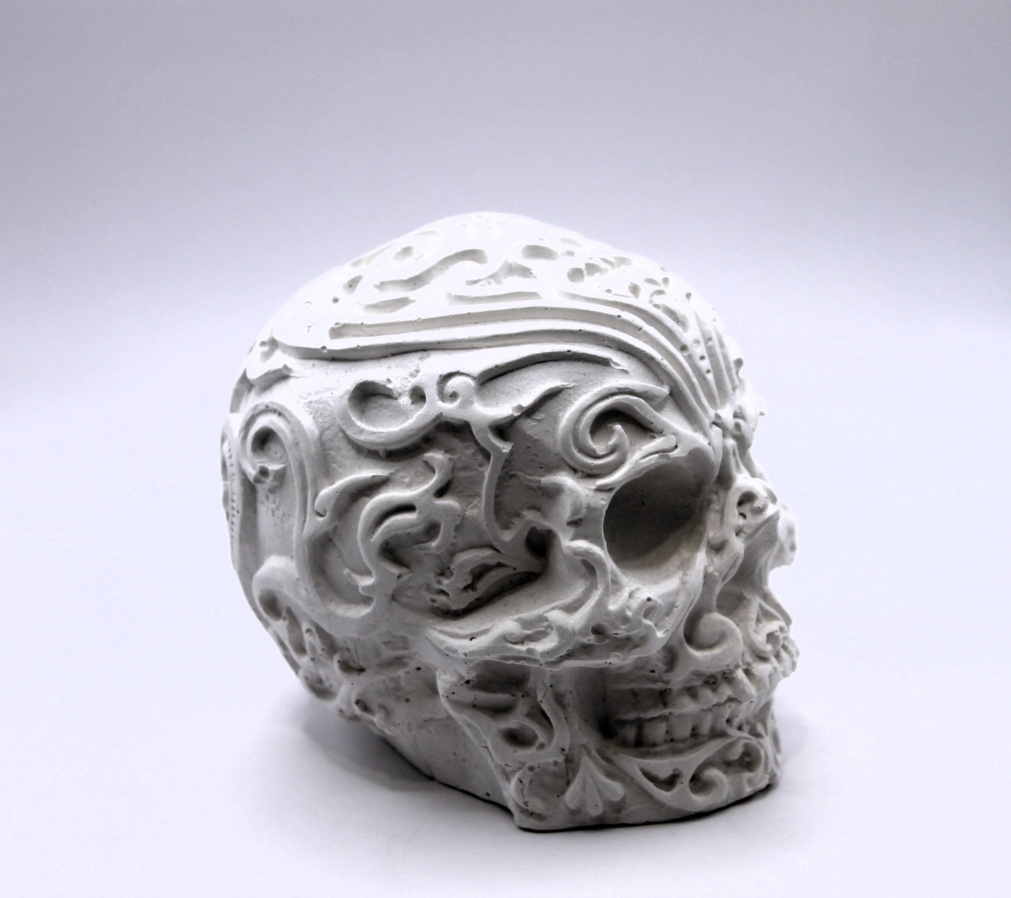 Cursed Warden raw solid skull plaster mold